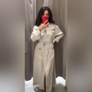 Zara Classic Beige trench dress, M